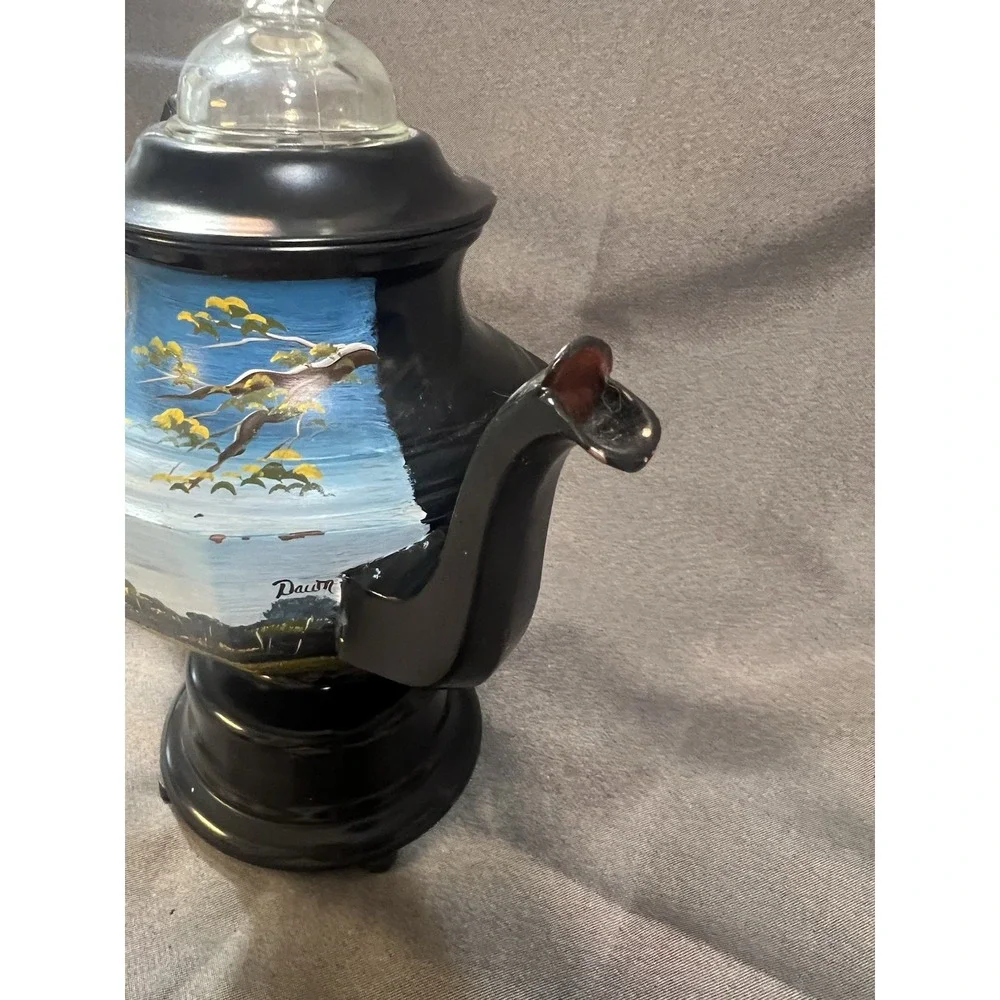 VTG SAMOVAR POT BEAUTIFUL SCENE ‎ DECOR NO PLUG (2519)